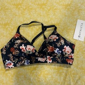 Printed floral inhale sports bra